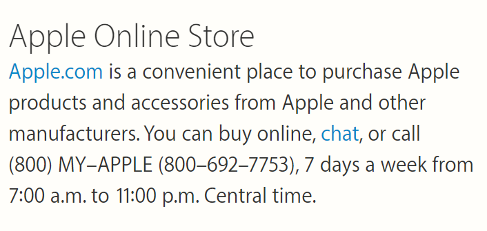 (800–692–7753) phone number belongs to apple customer support